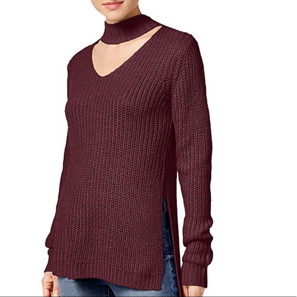 Planet Gold Choker Cut-Out Sweater Chunky M